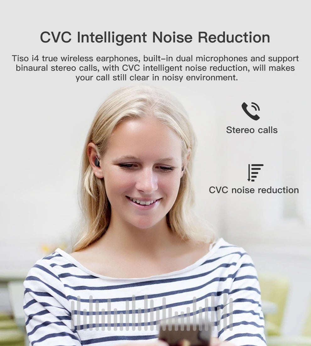 Tai nghe Bluetooth Tiso i4 Chính hãng - True Wireless Stereo